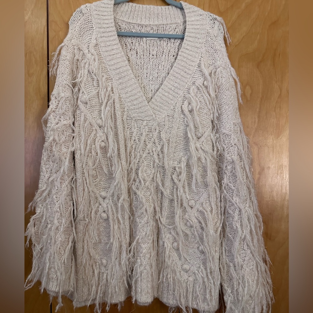 By Anthropologie Fringed Sweater
